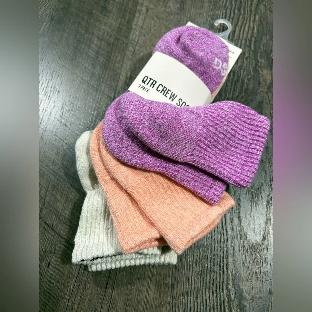 NEW | DSG Qtr Crew Girls Socks 3-Pack